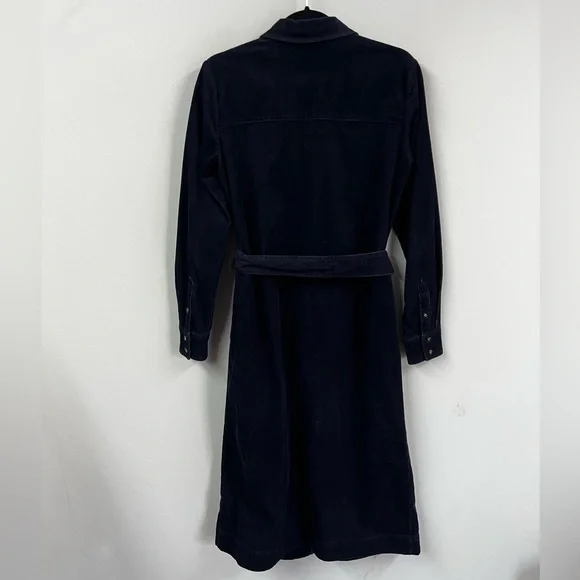 Boden Eloise Corduroy Navy Midi Shirt Dress Size 4 LONG - Picture 8 of 13